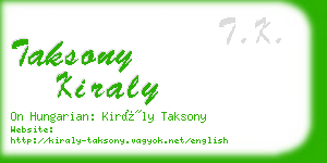 taksony kiraly business card